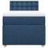 Cama box spring con colchón tela azul 90x200