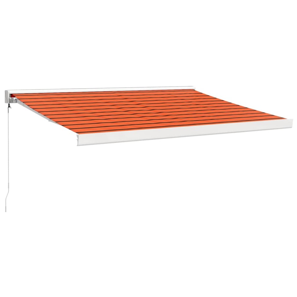 Toldo retráctil aluminio y tela naranja y marrón 3x2,5