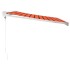 Toldo retráctil aluminio y tela naranja y marrón 3x2,5