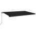 Toldo retráctil manual con luz LED gris antracita 500x350