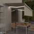 Toldo retráctil manual con persiana y LED crema 5x3