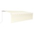 Toldo retráctil manual con persiana y LED crema 5x3