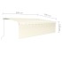 Toldo retráctil manual con persiana y LED crema 5x3