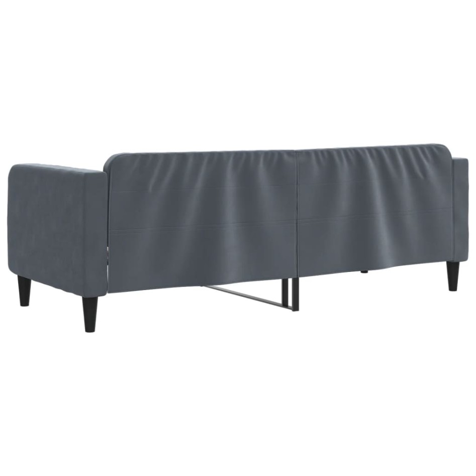 Sofá cama terciopelo gris oscuro 80x200