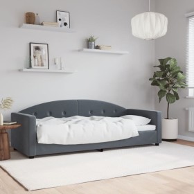 Sofá cama terciopelo gris oscuro 80x200