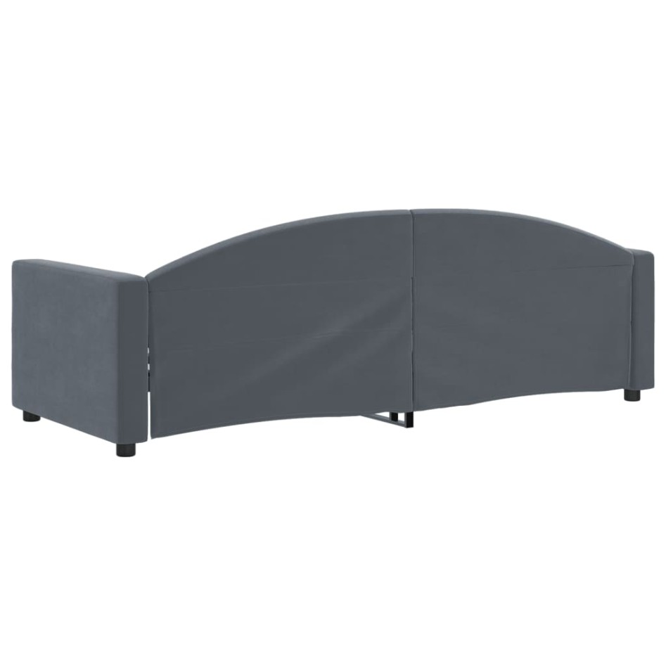 Sofá cama terciopelo gris oscuro 80x200
