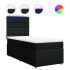 Cama box spring con colchón tela negro 100x200