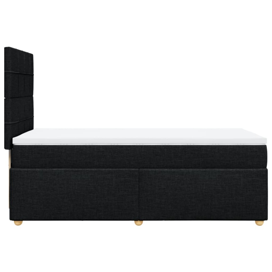 Cama box spring con colchón tela negro 100x200