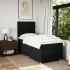 Cama box spring con colchón tela negro 100x200