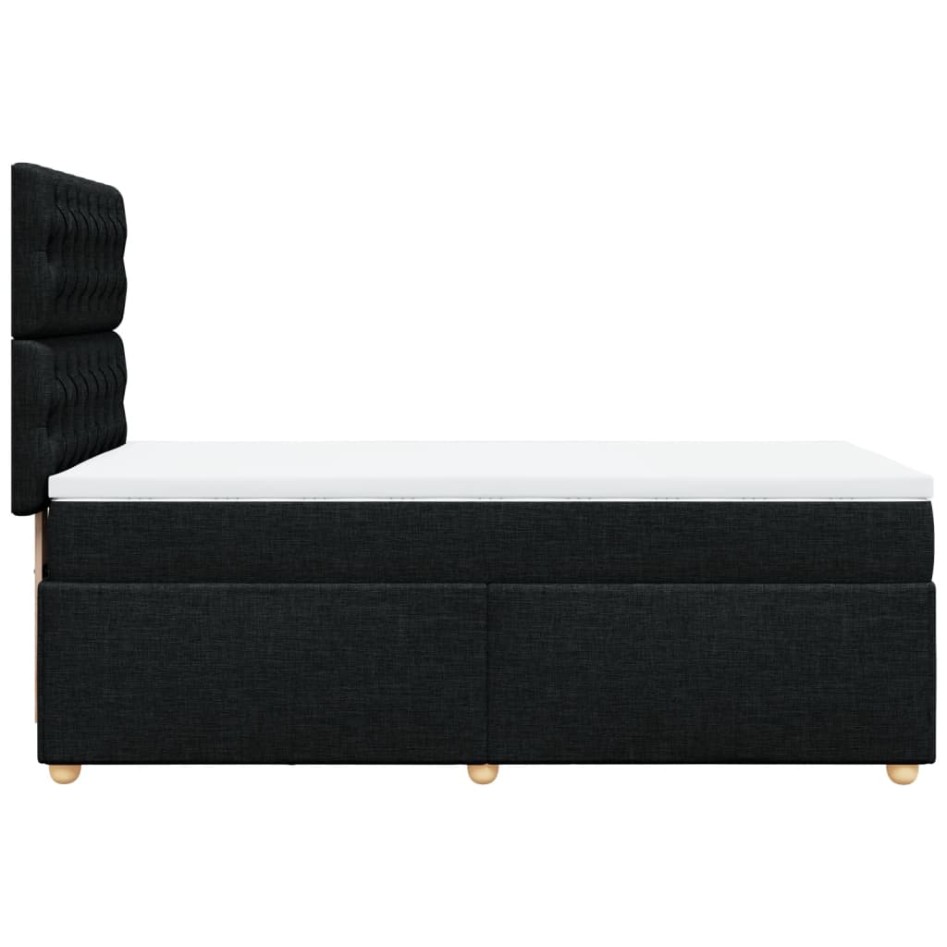 Cama box spring con colchón tela negro 100x200
