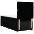 Cama box spring con colchón tela negro 100x200