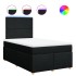 Cama box spring con colchón tela negro 120x190
