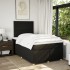 Cama box spring con colchón tela negro 120x190