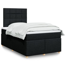 Cama box spring con colchón tela negro 120x190