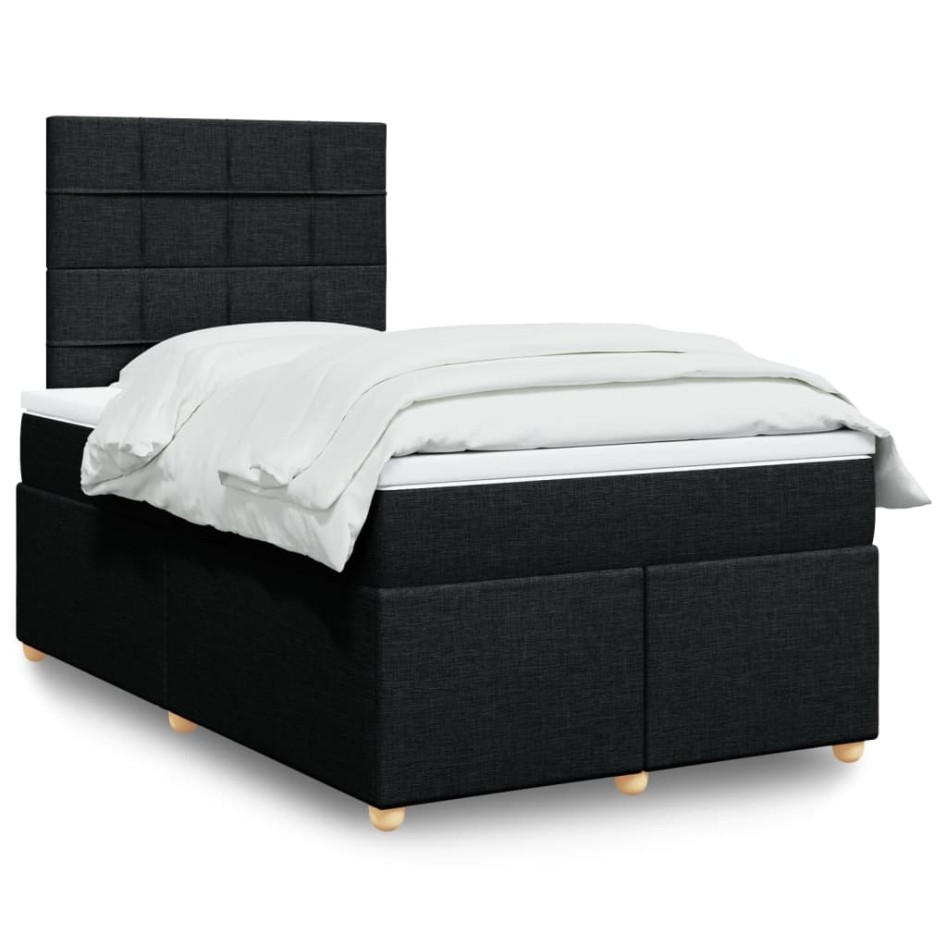 Cama box spring con colchón tela negro 120x190