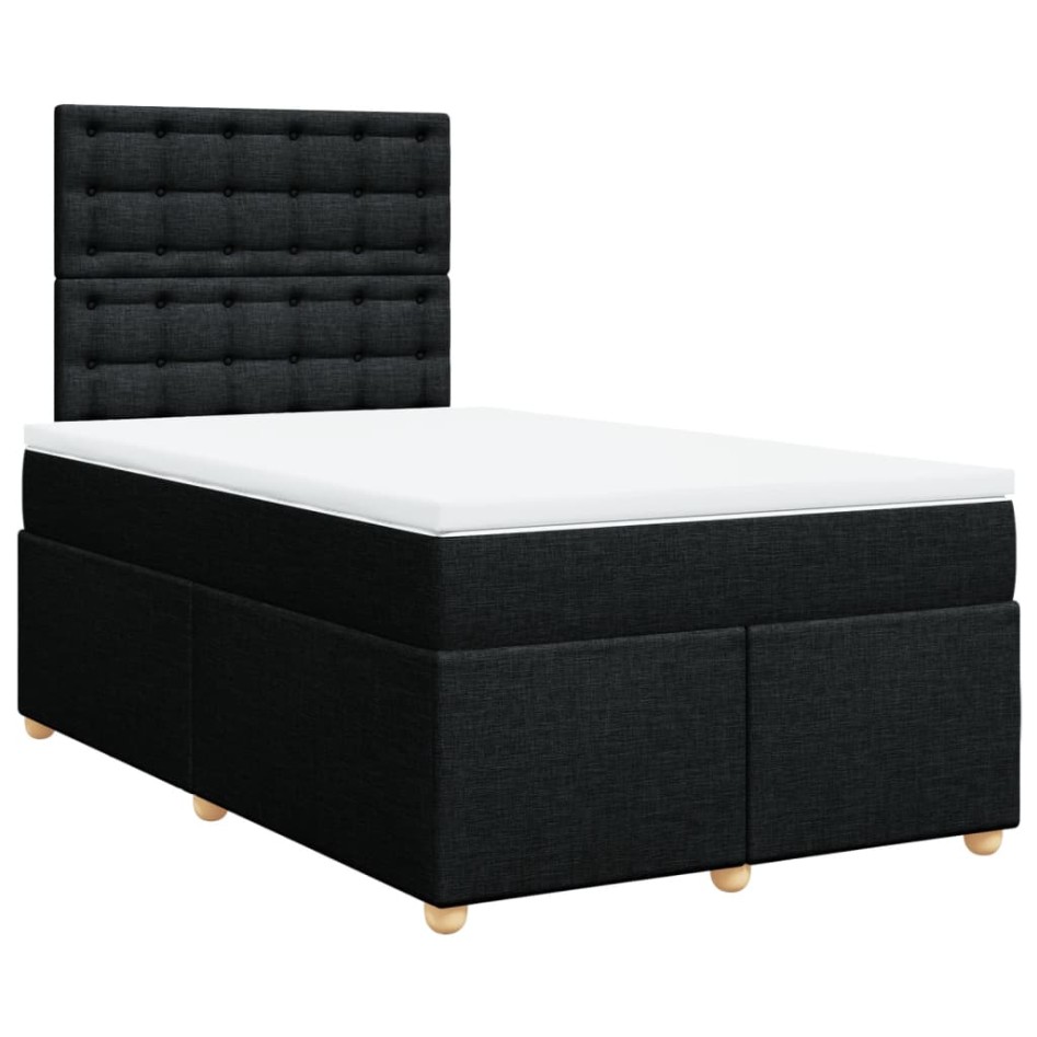 Cama box spring con colchón tela negro 120x190