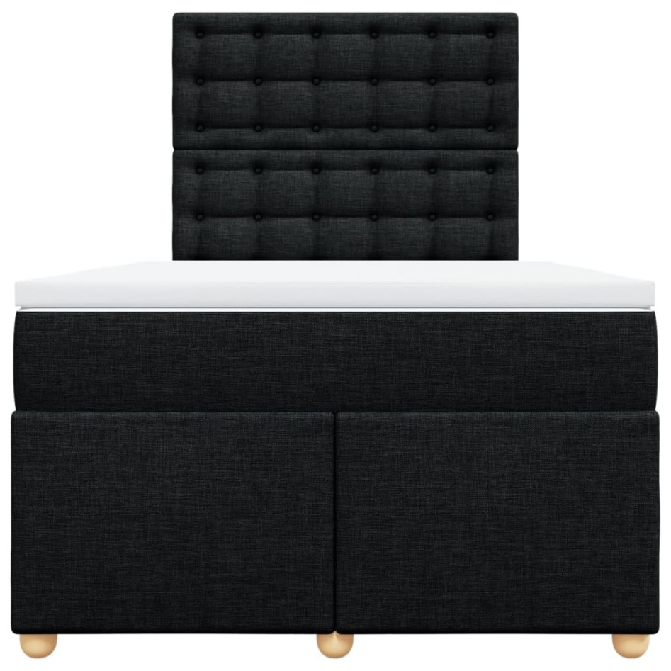 Cama box spring con colchón tela negro 120x190