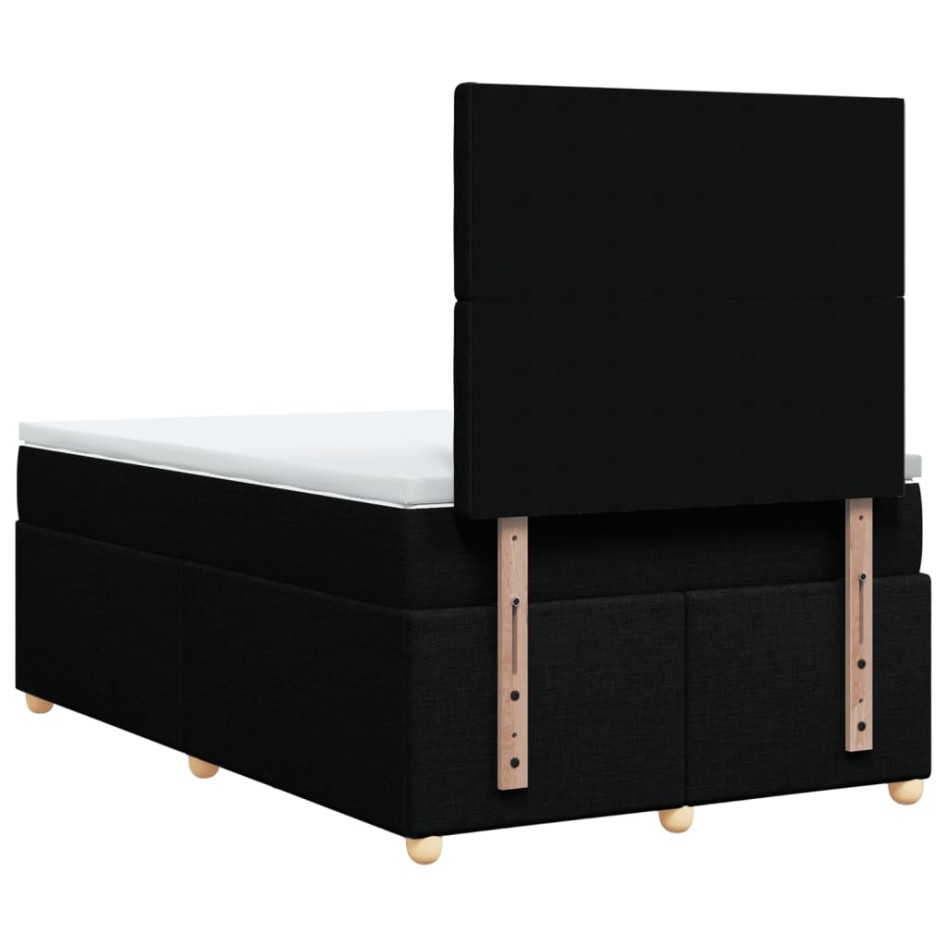 Cama box spring con colchón tela negro 120x190