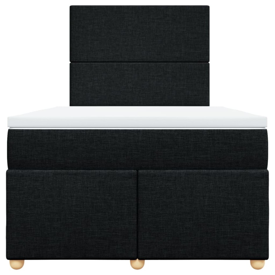 Cama box spring con colchón tela negro 120x200