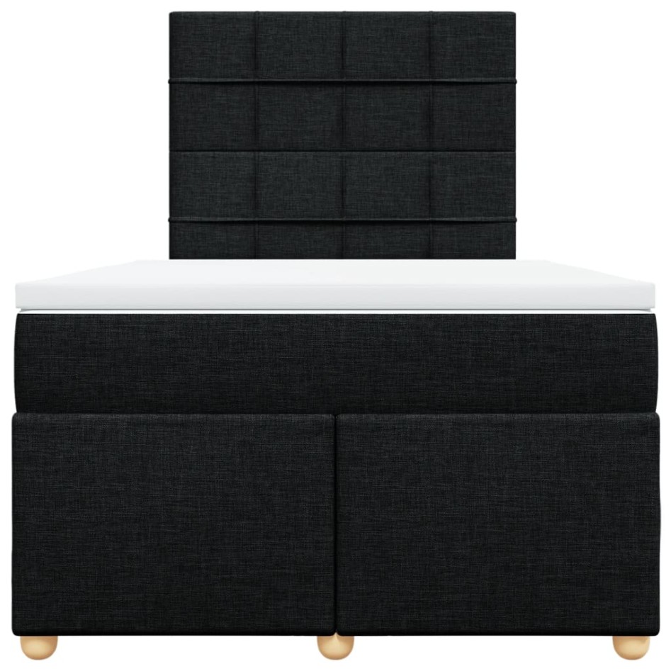 Cama box spring con colchón tela negro 120x200