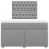Cama box spring con colchón tela gris claro 120x200