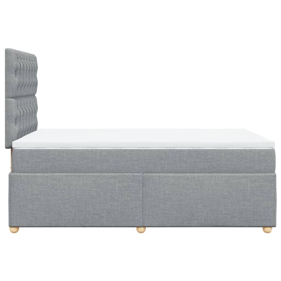 Cama box spring con colchón tela gris claro 120x200