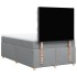 Cama box spring con colchón tela gris claro 120x200