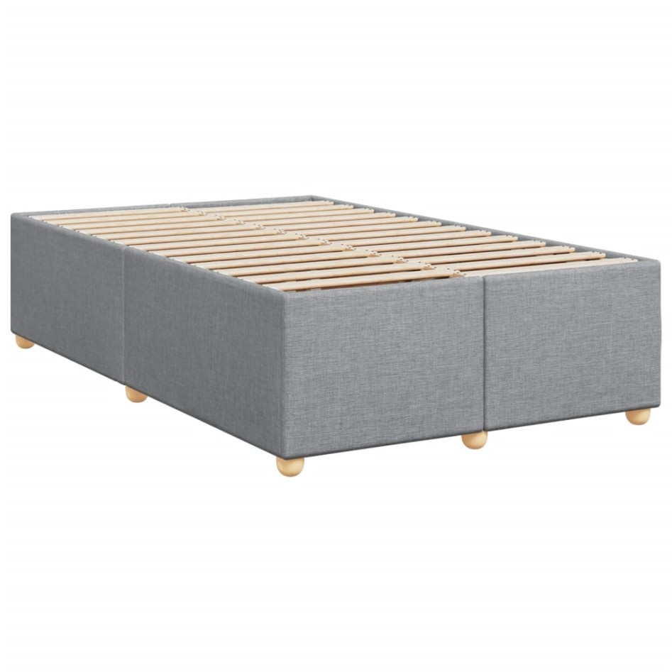 Cama box spring con colchón tela gris claro 120x200