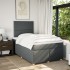 Cama box spring con colchón tela gris oscuro 120x200