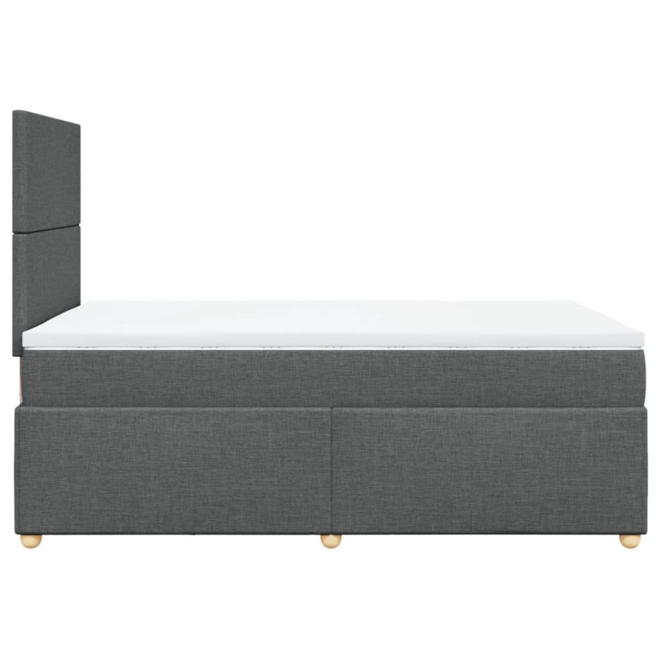Cama box spring con colchón tela gris oscuro 120x200