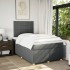 Cama box spring con colchón tela gris oscuro 120x200