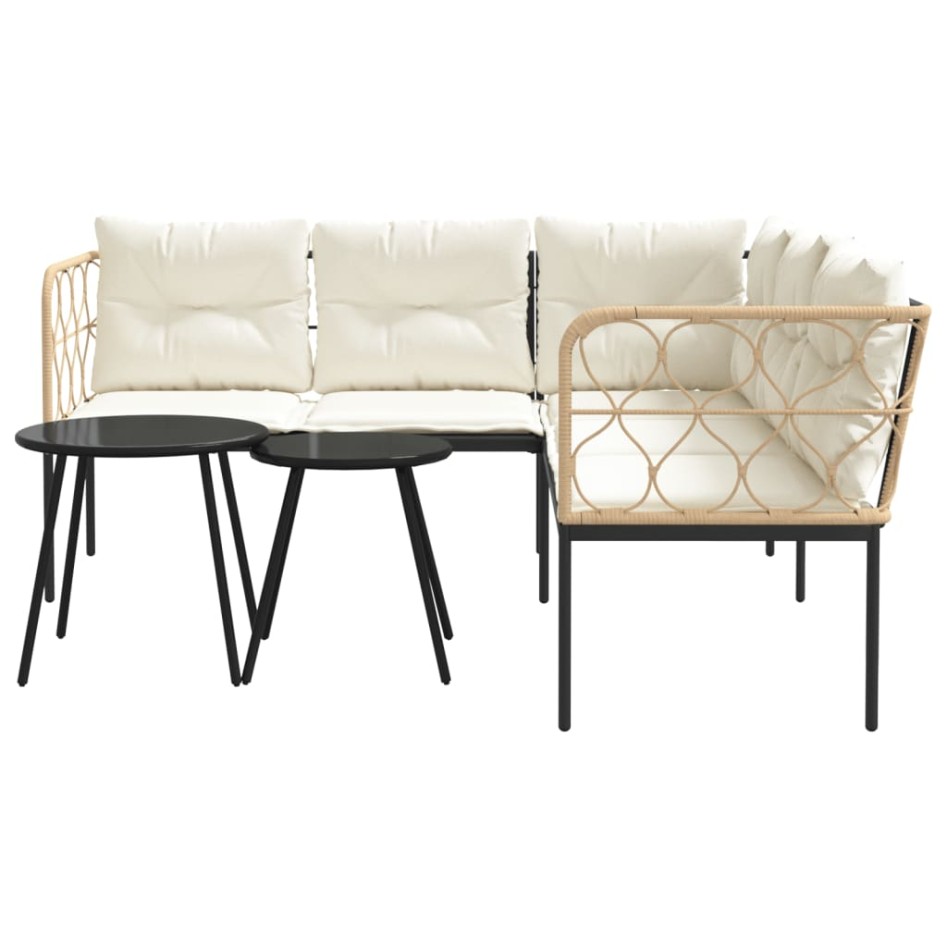 Sofá de jardín con cojines acero y textilene