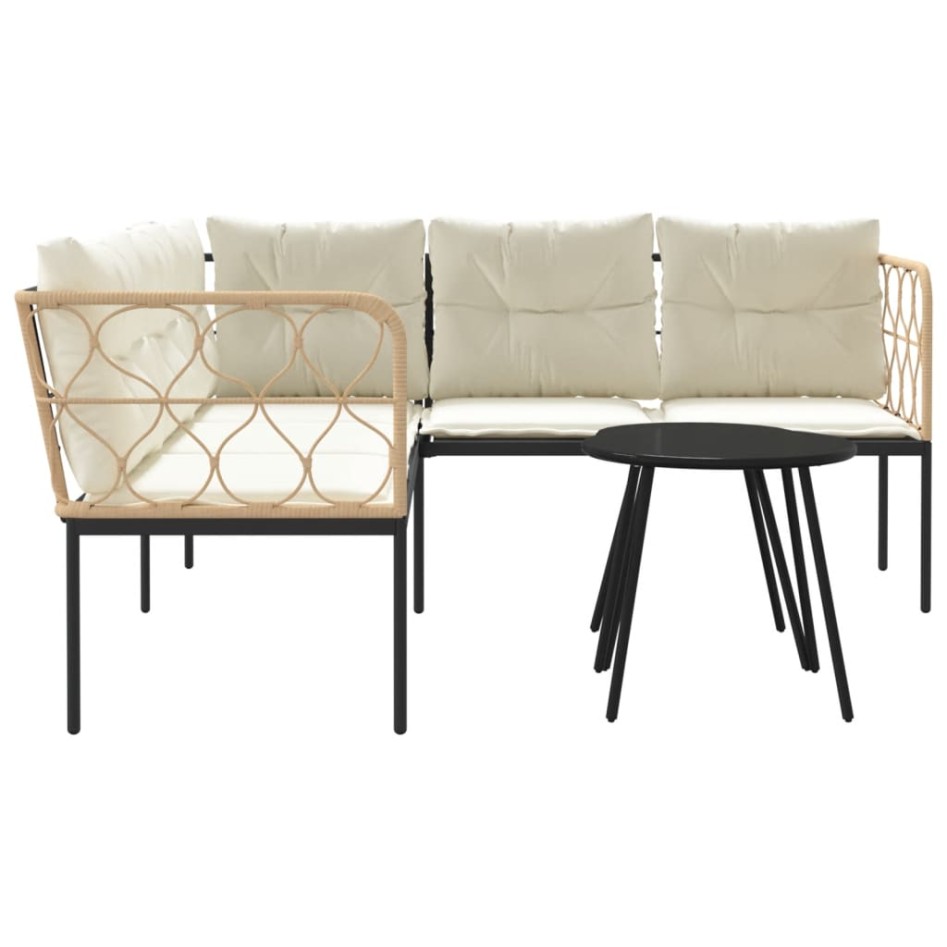 Sofá de jardín con cojines acero y textilene