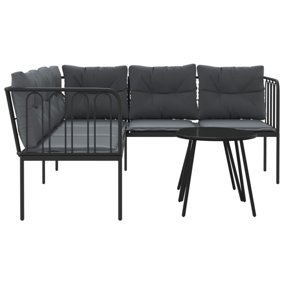Sofá de jardín con cojines acero y textilene