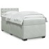 Cama box spring con colchón terciopelo gris claro 90x190