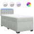 Cama box spring con colchón terciopelo gris claro 90x190