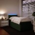 Cama box spring con colchón terciopelo verde oscuro 90x200
