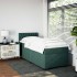 Cama box spring con colchón terciopelo verde oscuro 90x200