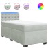 Cama box spring con colchón terciopelo gris claro 100x200