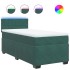 Cama box spring con colchón terciopelo verde oscuro 90x200