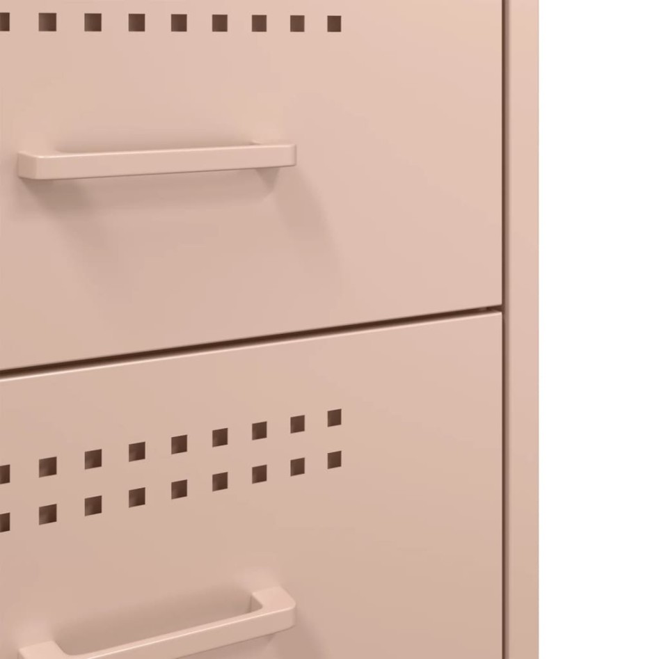 Mesitas de noche 2 unidades acero rosa 36x39x68