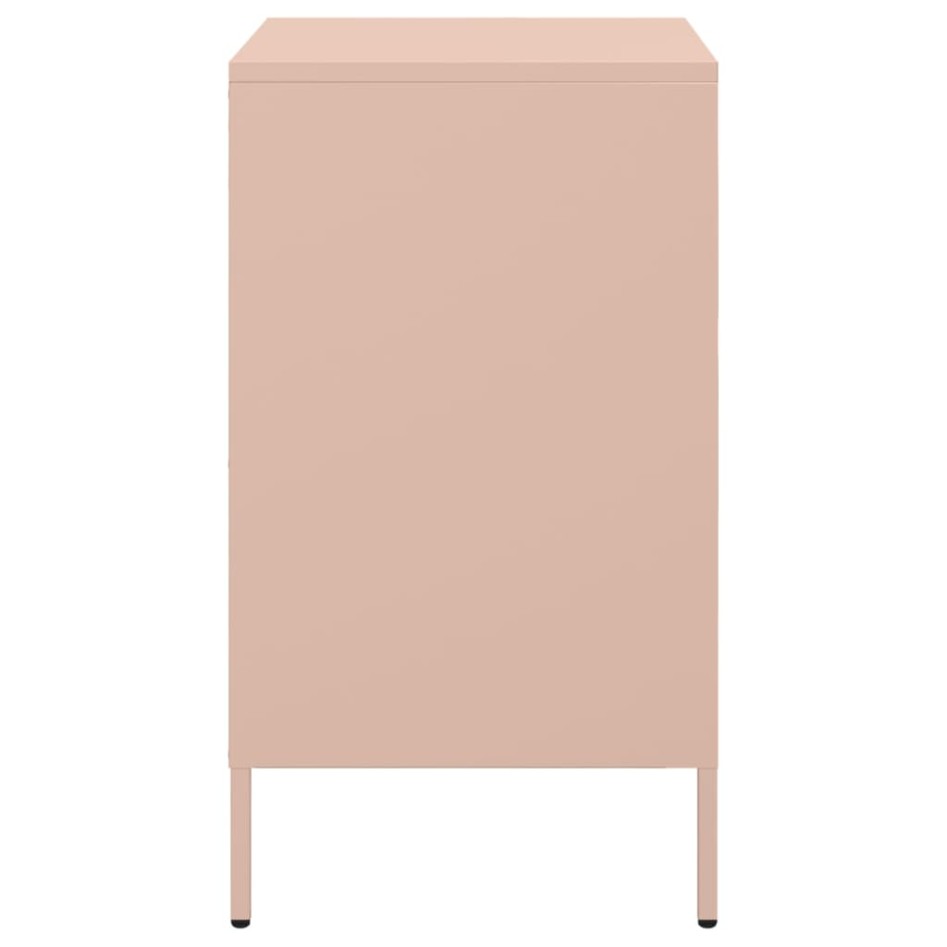 Mesitas de noche 2 unidades acero rosa 36x39x68