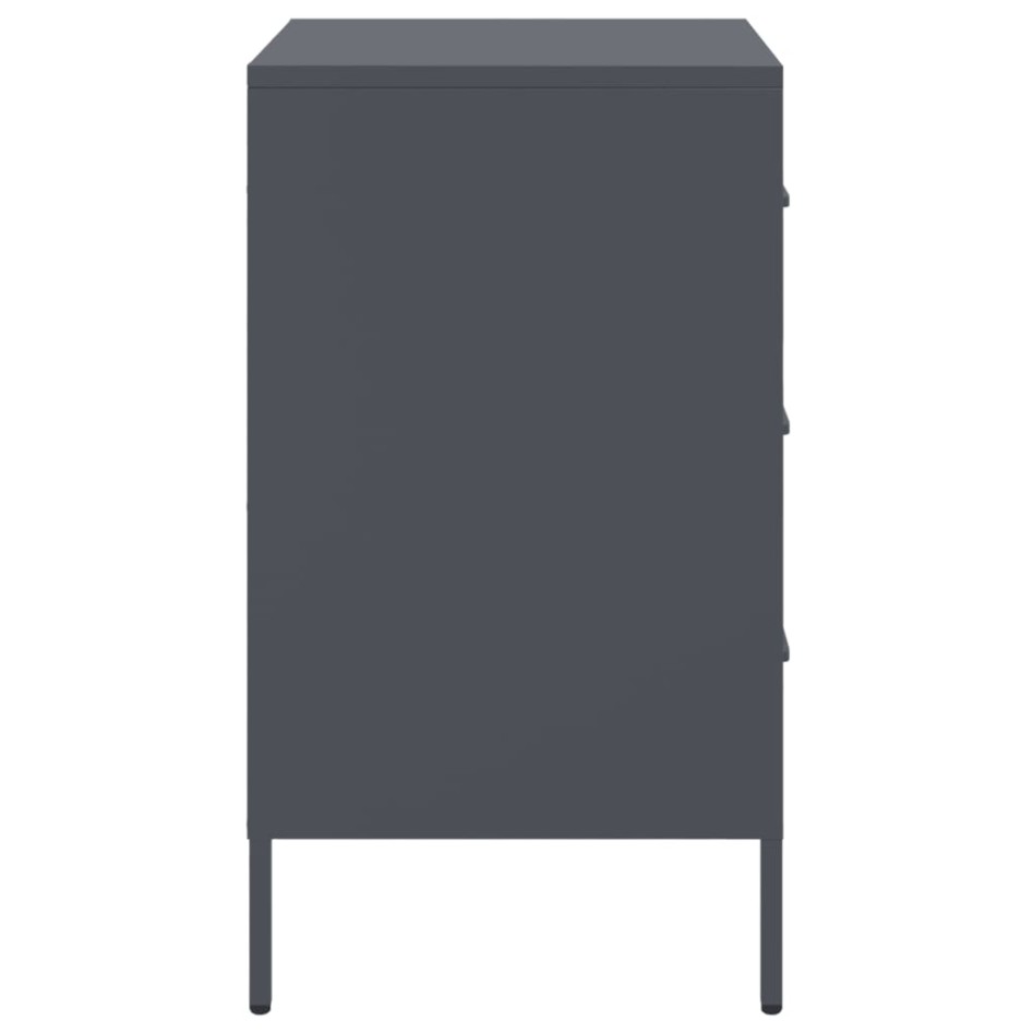 Mesitas de noche 2 unidades acero gris antracita 36x39x68