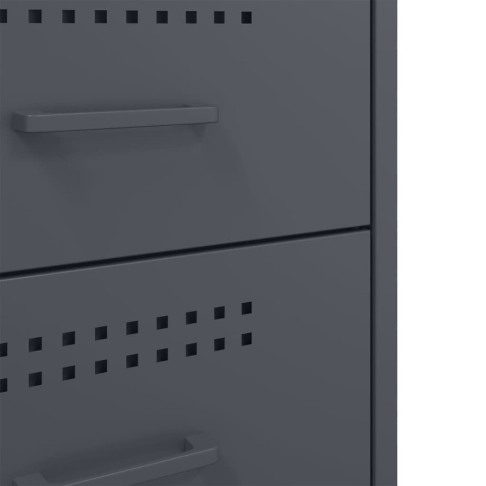 Mesitas de noche 2 unidades acero gris antracita 36x39x68