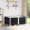 Collares de palets 3 uds madera maciza de pino negro 150x100 cm