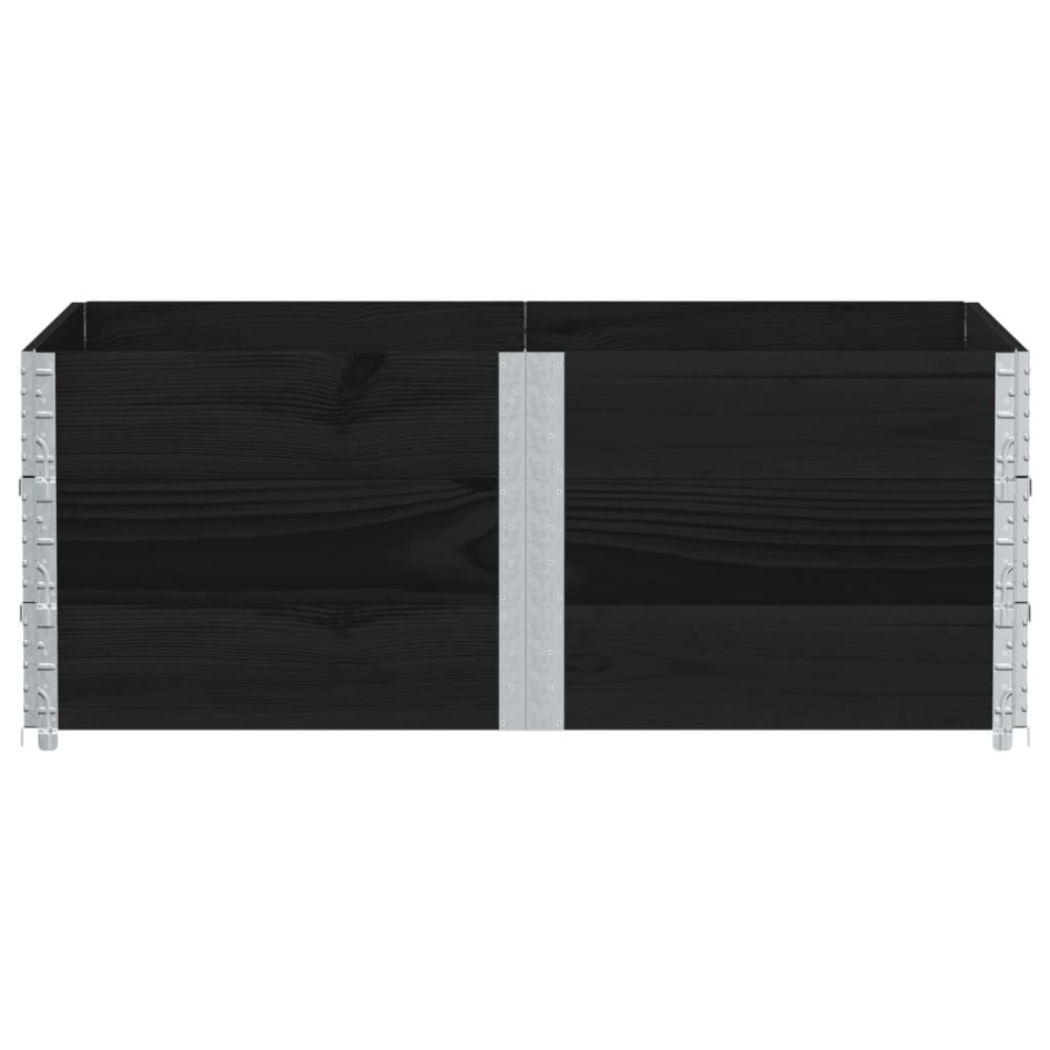 Collares de palets 3 uds madera maciza de pino negro 150x100