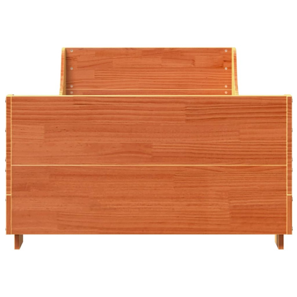 Estructura de cama sin colchón madera de pino marrón 90x200