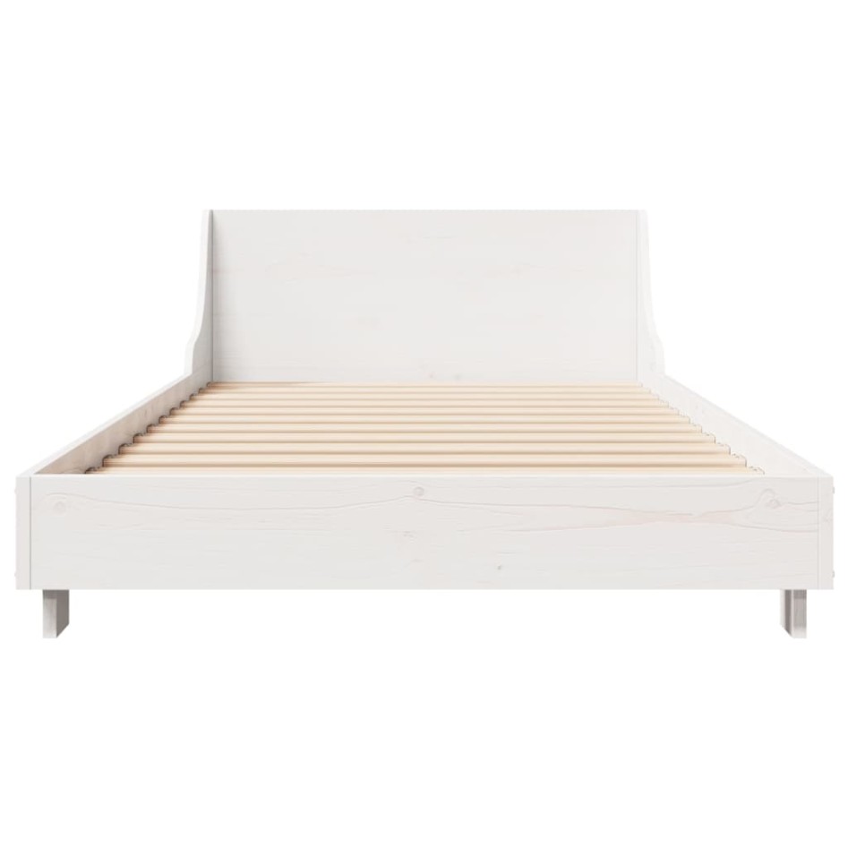 Estructura de cama sin colchón madera de pino blanca 90x200