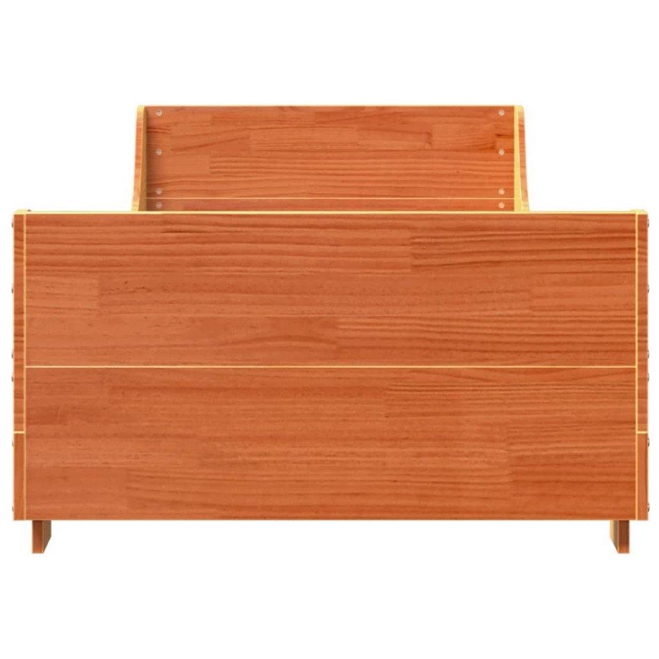 Estructura de cama sin colchón madera maciza marrón 90x190