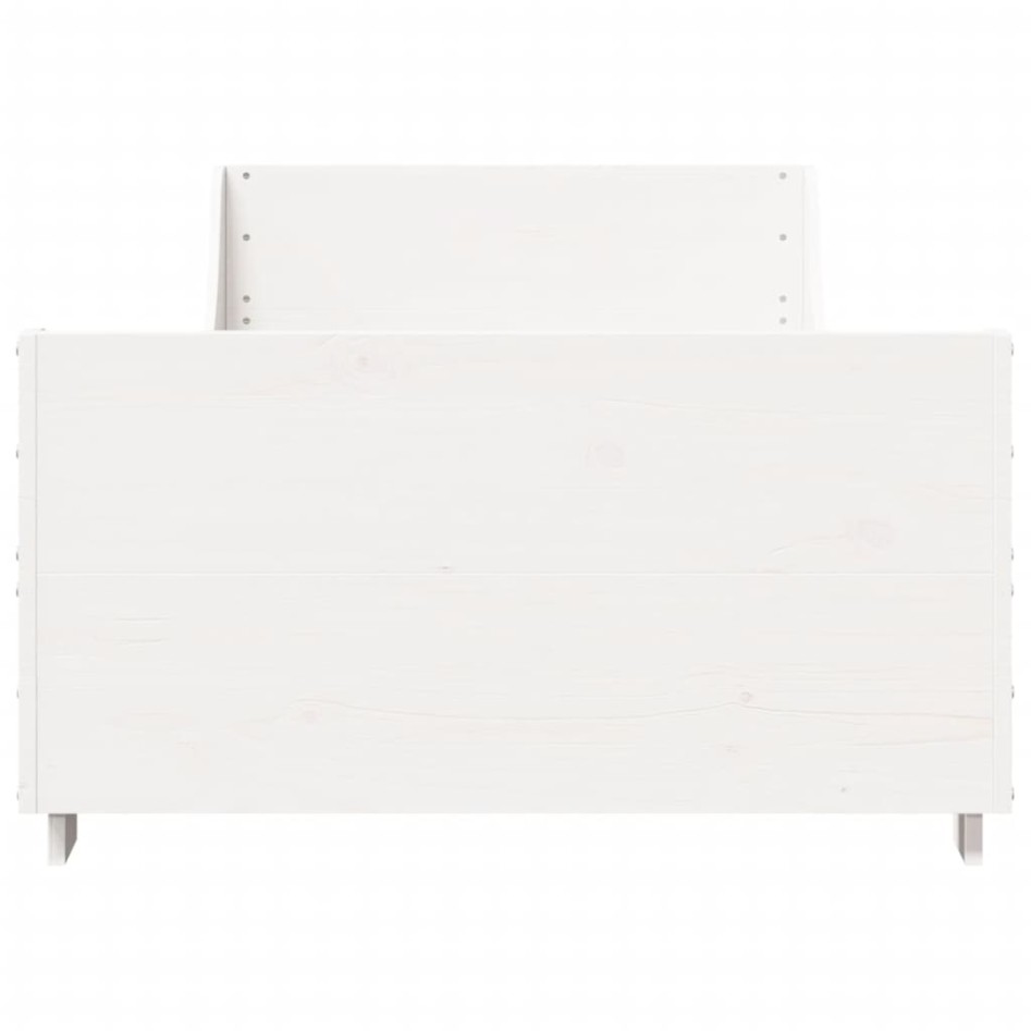 Estructura de cama sin colchón madera maciza blanca 75x190